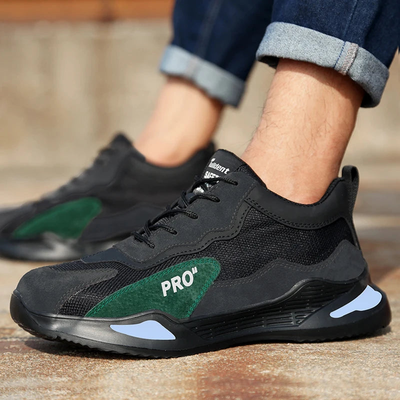 Tênis Forge par calçado em vista lateral, com detalhes preto e verde