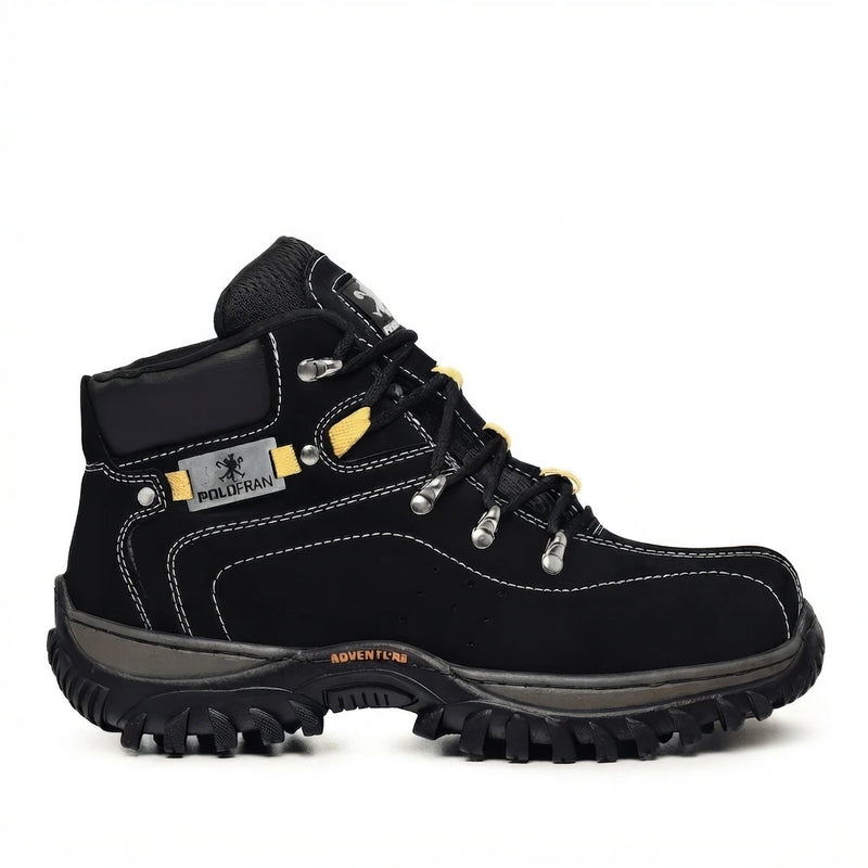 Bota masculina Adventure cano medio preta